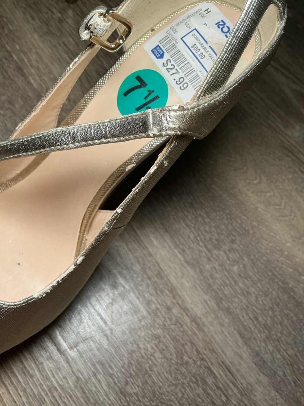 Nine West Gold Peep-Toe Mary Jane Heels - Picture 6 of 14